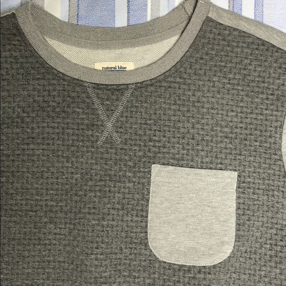 3/$20 Natural Blue Color Block Sweatshirt - Picture 2 of 6